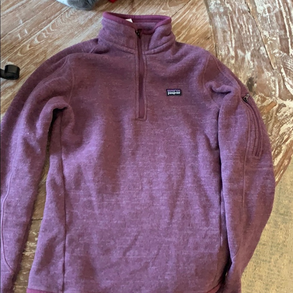 Purple Patagonia three quarter zip